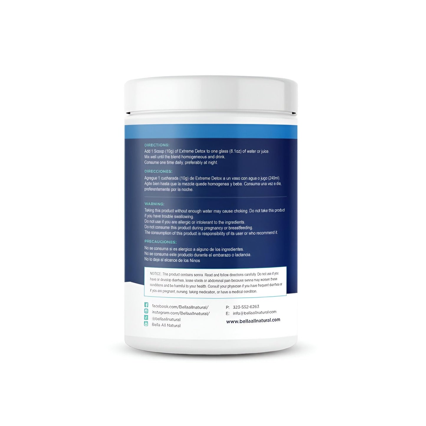 Bella All Natural Extreme Detox Powder Unflavored - dailyvitalstore