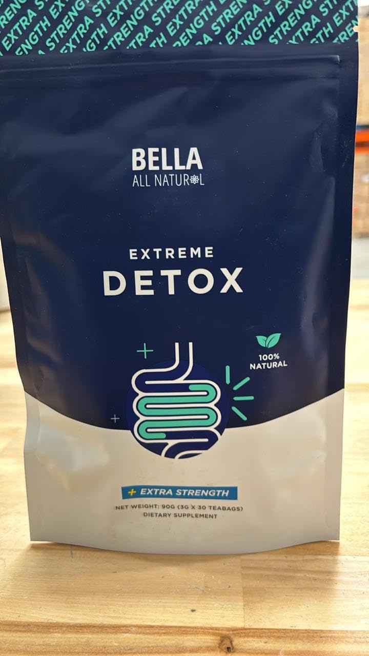 Bella All Natural Extreme Detox Tea - 30 Tea Bags for Daily Use with Natural Herbs, 3.17 Ounce - dailyvitalstore