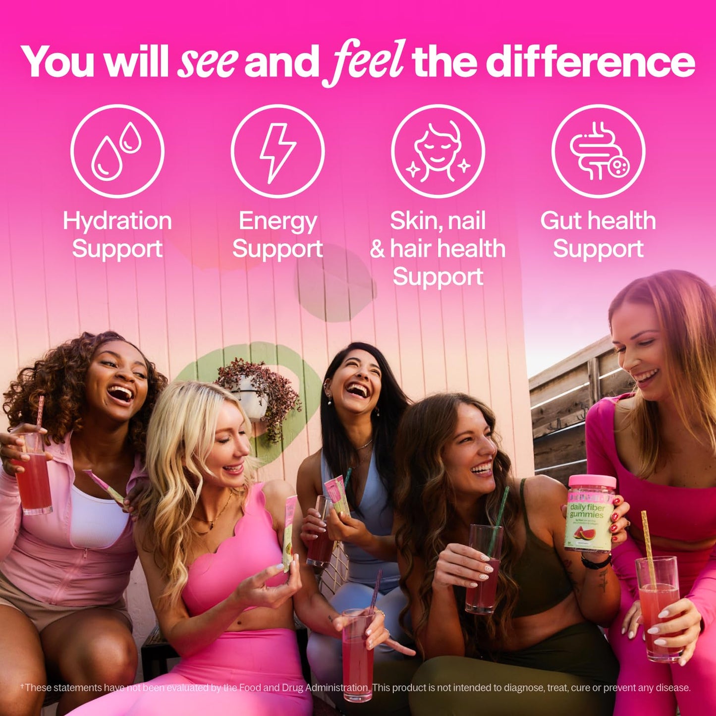 Belli Welli Daily Fiber Supplement Packets with Collagen, Probiotics & Electrolytes | Single Serve Packets for Gut Health - dailyvitalstore