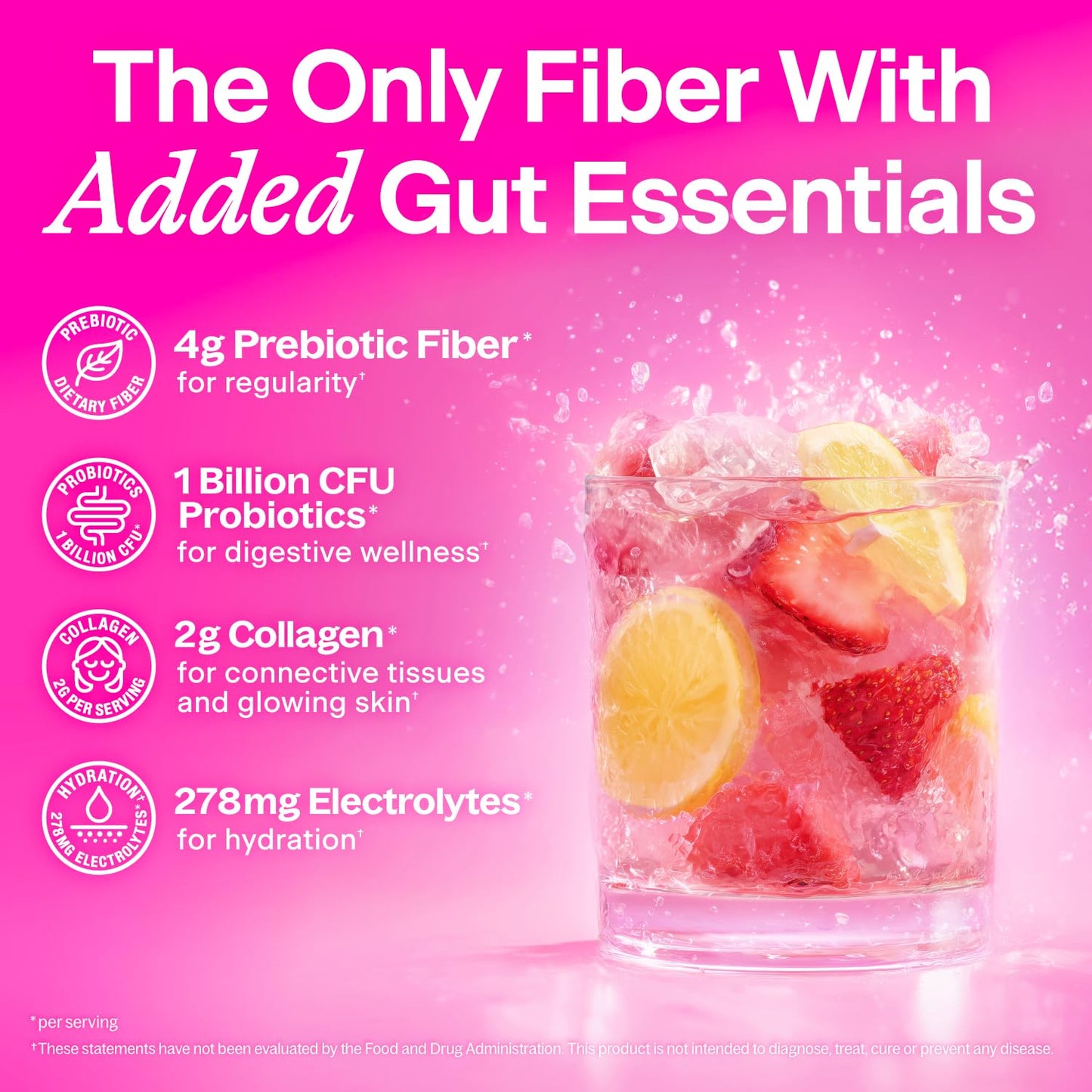 Belli Welli Daily Fiber Supplement Packets with Collagen, Probiotics & Electrolytes | Single Serve Packets for Gut Health - dailyvitalstore