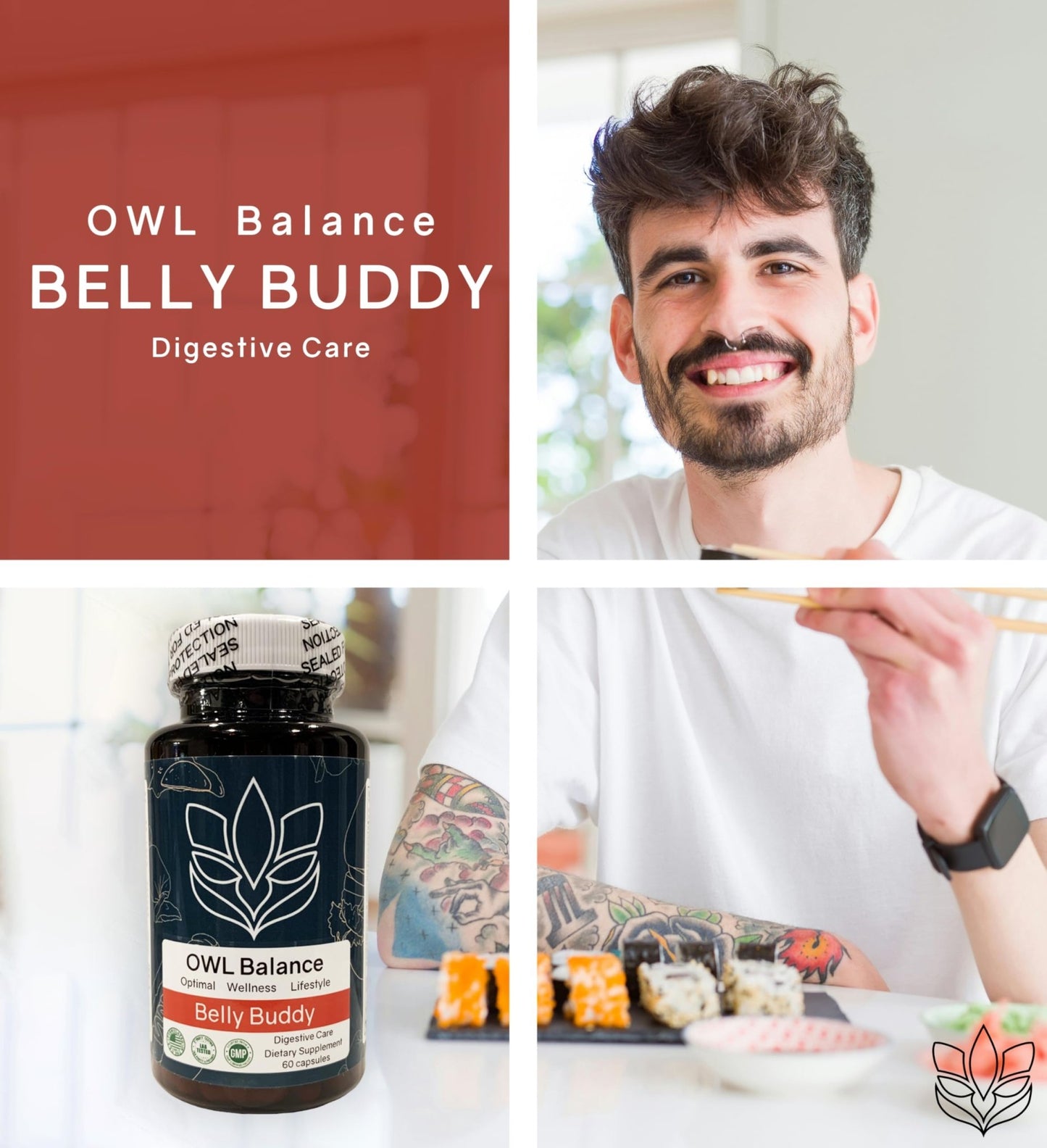 Belly Buddy Advanced Gut Health Support containing a helthy Blend of Probiotics, Prebiotics, and Digestive Enzymes - dailyvitalstore