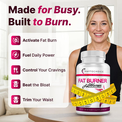 Belly Fat Burner for Women – Powerful Weight Loss Pills That Target Stubborn Belly & Thigh Fat – Thermogenic Metabolism Booster, Appetite Suppressant & Bloating Relief - dailyvitalstore