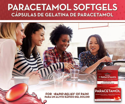 Belmora Paracetamol Acetaminophen 325mg 20 Softgels for Pain Relief, Liquid Filled Capsules for Rapid Release, Fever Reducer for Adults Extra Strength - dailyvitalstore