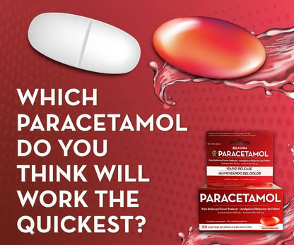 Belmora Paracetamol Acetaminophen 325mg 20 Softgels for Pain Relief, Liquid Filled Capsules for Rapid Release, Fever Reducer for Adults Extra Strength - dailyvitalstore