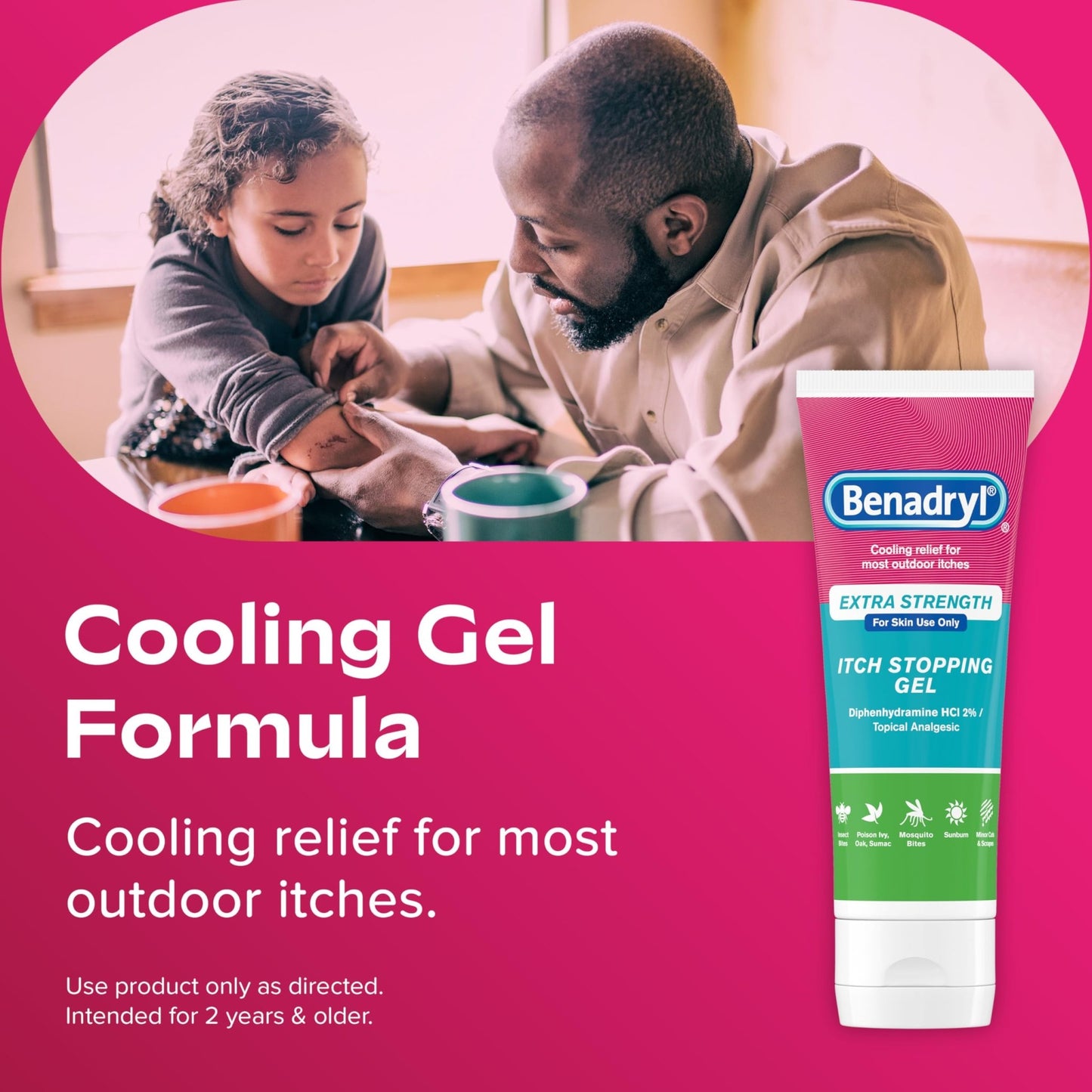 Benadryl Extra Strength Anti Itch Relief Gel, 2% Diphenhydramine HCl, Relief from Insect Bites, Sunburn & More, Great for Camping Essentials, 3.5 fl oz - dailyvitalstore