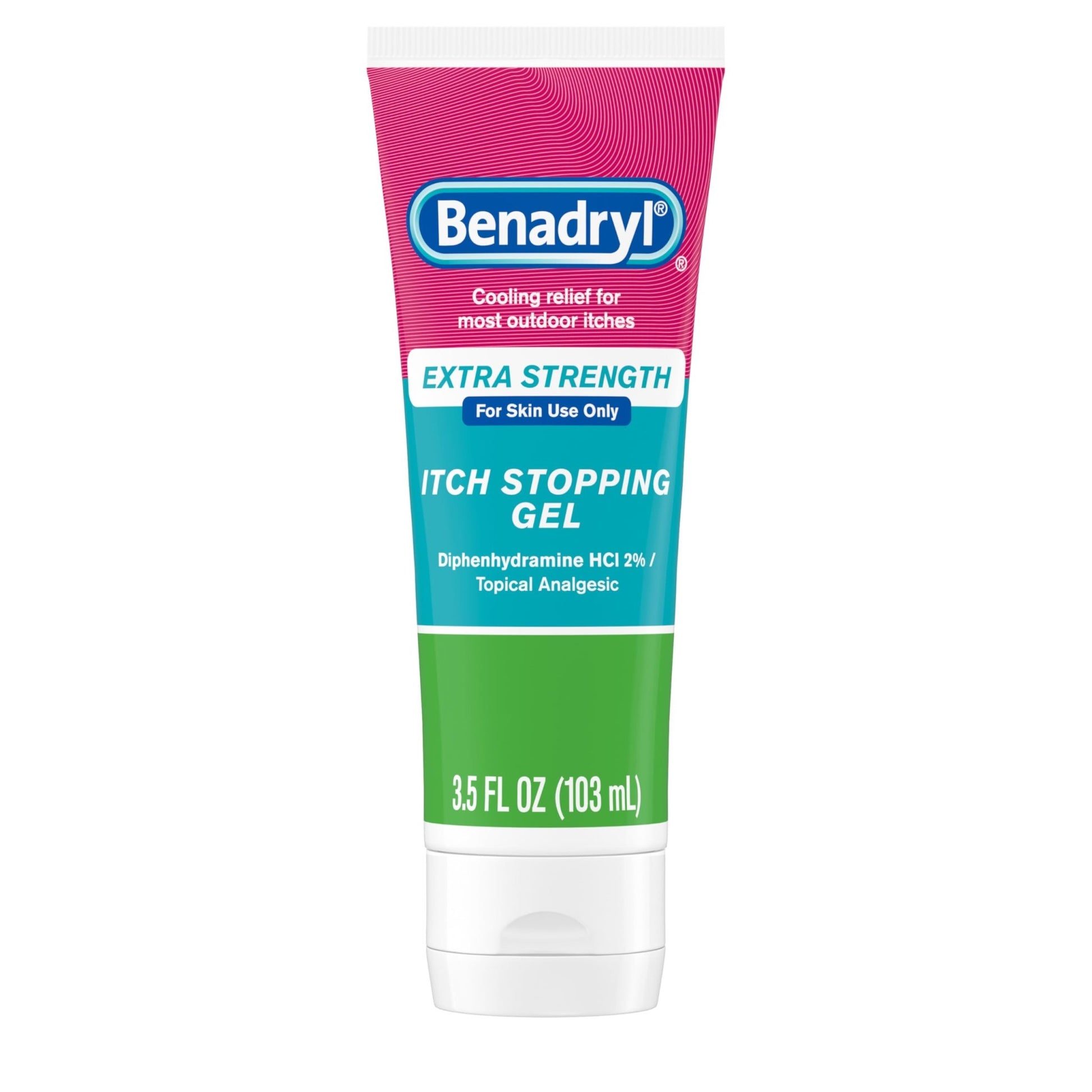 Benadryl Extra Strength Anti Itch Relief Gel, 2% Diphenhydramine HCl, Relief from Insect Bites, Sunburn & More, Great for Camping Essentials, 3.5 fl oz - dailyvitalstore