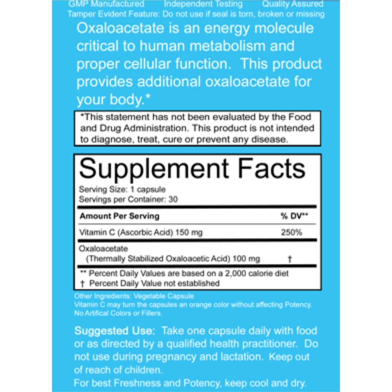 Benagene Oxaloacetate Supplement - Supports Cellular Energy, Healthy Metabolism, & Body Regulation - Thermally Stabilized with Vitamin C - Non-GMO & Vegan - Once Daily (90 Servings) - dailyvitalstore