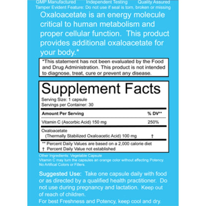 Benagene Oxaloacetate Supplement - Supports Cellular Energy, Healthy Metabolism, & Body Regulation - Thermally Stabilized with Vitamin C - Non-GMO & Vegan - Once Daily (90 Servings) - dailyvitalstore