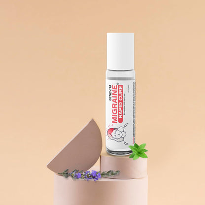 Benevita Migraine Relief Stick Roll-On – Organic, Natural, Cruelty-Free Headache Relief Roll-On – Peppermint, Spearmint, & Lavender Essential Oil Roller for Tension & Stress - dailyvitalstore