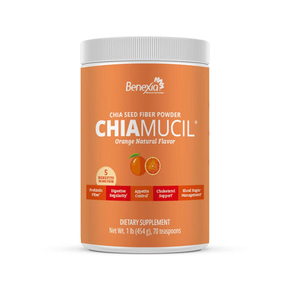 BENEXIA Chiamucil Prebiotic Fiber Supplement Powder – Chia Fiber & Chicory Root (Inulin) for Digestive Health & Appetite Control – Gluten & Sugar Free - dailyvitalstore