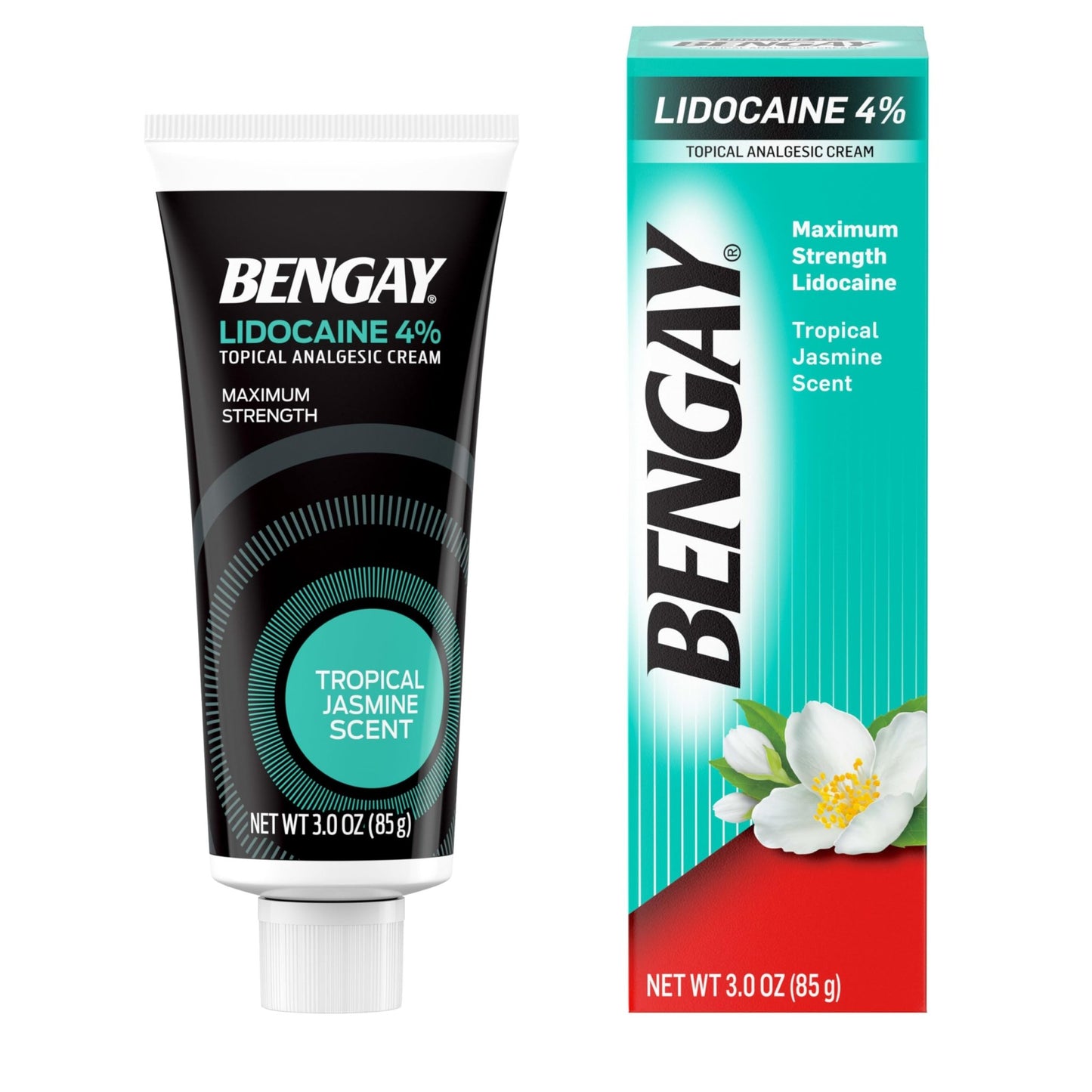 Bengay Lidocaine Pain Relief Cream, Maximum Strength OTC, Non-Greasy Topical Analgesic with 4% Lidocaine to Desensitize Nerves, Numbing Cream with a Soothing Jasmine Scent, 3 oz - dailyvitalstore
