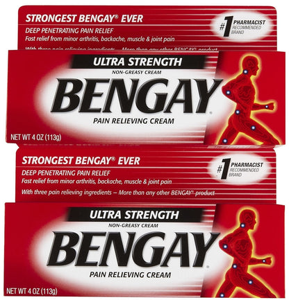 Bengay Ultra Stength Pain Relieving Cream, Non-Greasy-Ultra Strength, 2 pk - dailyvitalstore