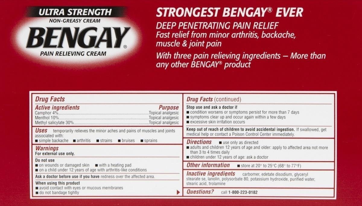 Bengay Ultra Stength Pain Relieving Cream, Non-Greasy-Ultra Strength, 2 pk - dailyvitalstore