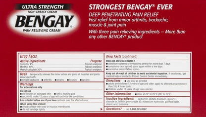 Bengay Ultra Stength Pain Relieving Cream, Non-Greasy-Ultra Strength, 2 pk - dailyvitalstore