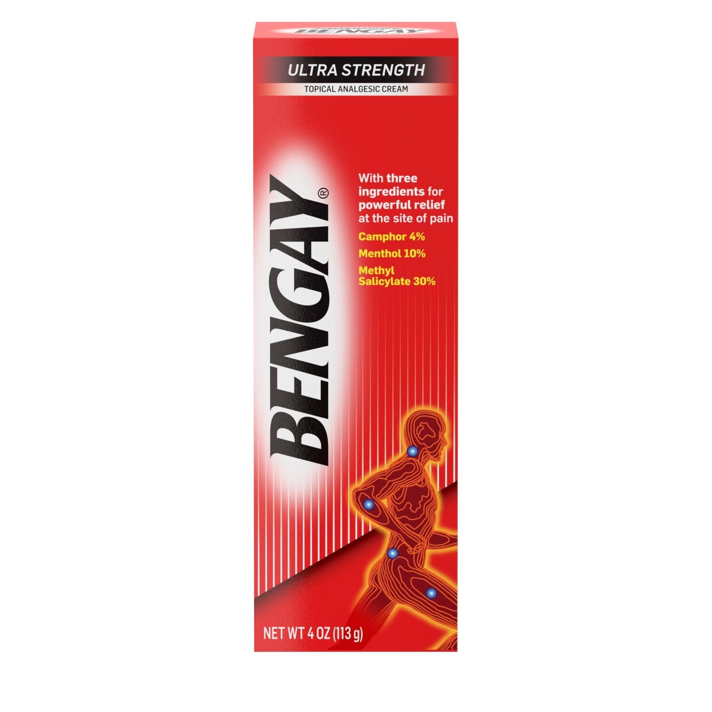 Bengay Ultra Strength Topical Pain Relief Cream, Non-Greasy Topical Analgesic for Minor Arthritis, Muscle, Joint and Back Pain, Camphor, Menthol and Methyl Salicylate, 4 OZ - dailyvitalstore