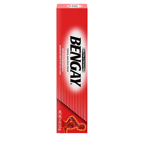 Bengay Ultra Strength Topical Pain Relief Cream, Non-Greasy Topical Analgesic for Minor Arthritis, Muscle, Joint and Back Pain, Camphor, Menthol and Methyl Salicylate, 4 OZ - dailyvitalstore