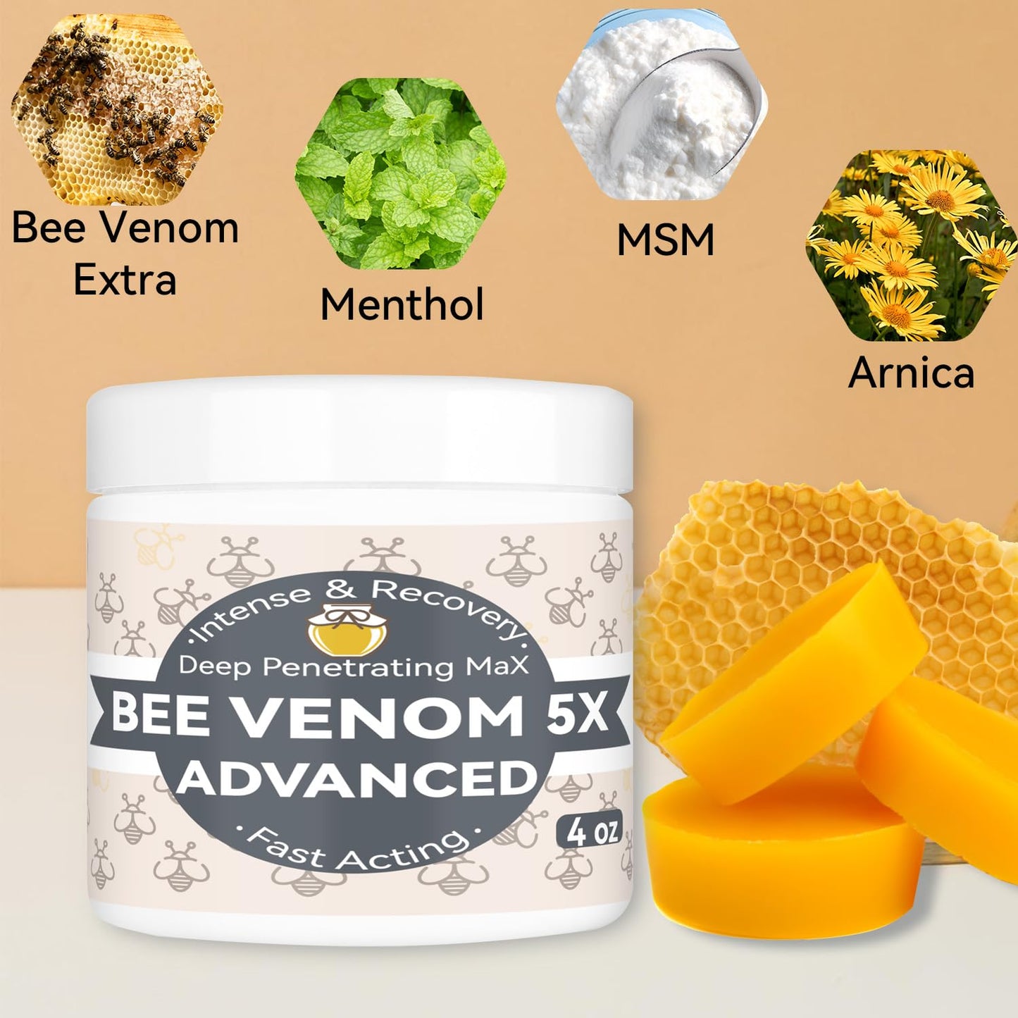 Benolixia Bee Venom Bone Cream, Bee Venom Joint Gel, Professional Bee Venom Joint Gel, Bee Venom Advanced Joint and Bone Cream for Back, Neck, Hands, Knee, Feet - dailyvitalstore