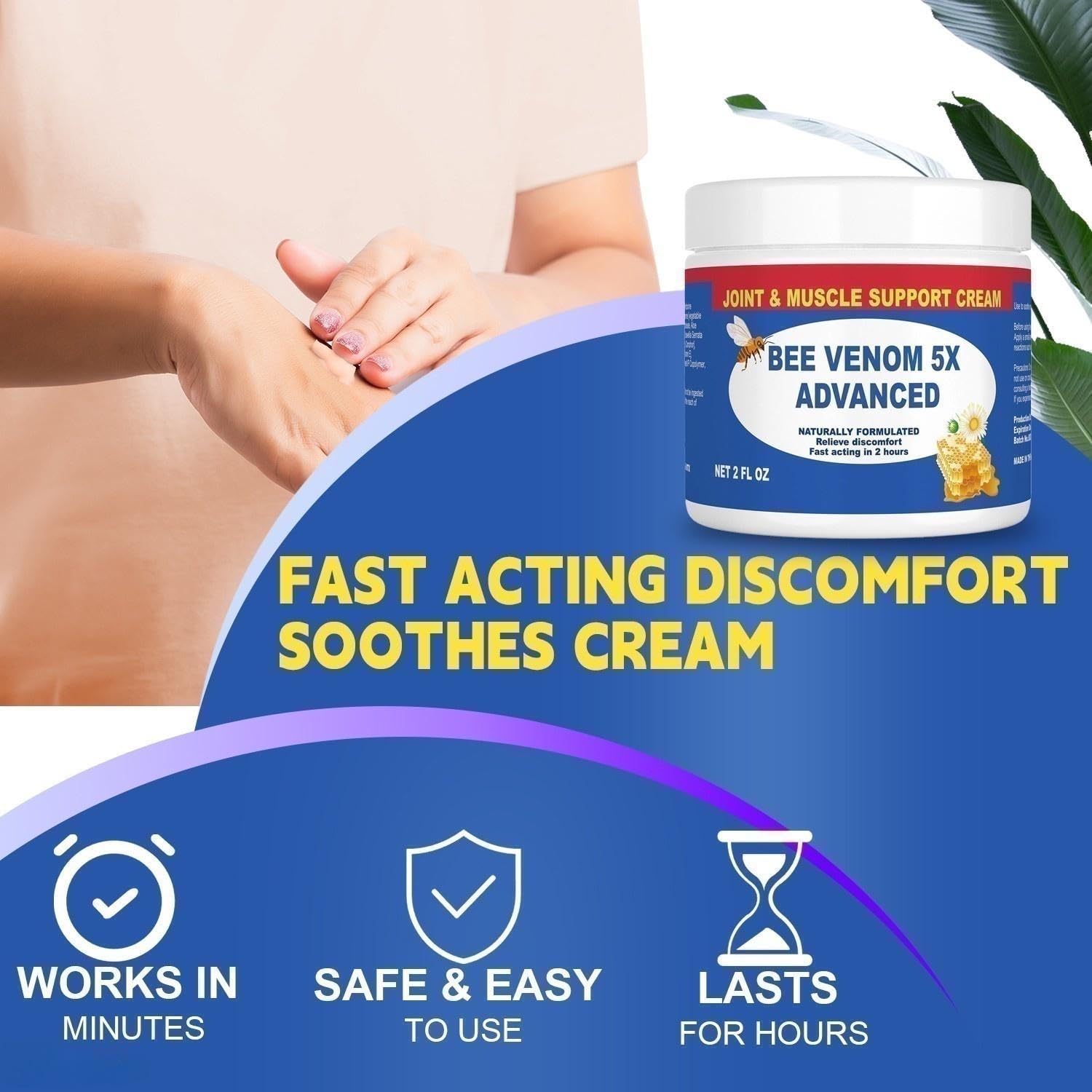 Benolixia Bee Venom Joint Cream, Bee Venom Joint Gel,Bee Venom Advanced Joint and Bone Cream,Natural Formula for Back, Knee, Hands, Neck, Feet, All Skin Types - dailyvitalstore