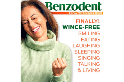 Benzodent Dental Pain Relieving Cream, 1 Ounce - Pack of 3 - dailyvitalstore