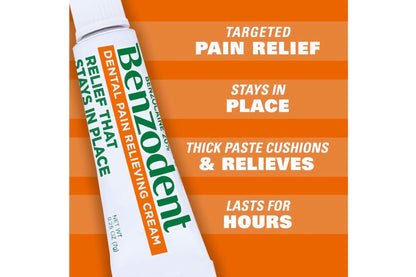 Benzodent Dental Pain Relieving Cream, 1 Ounce - Pack of 3 - dailyvitalstore