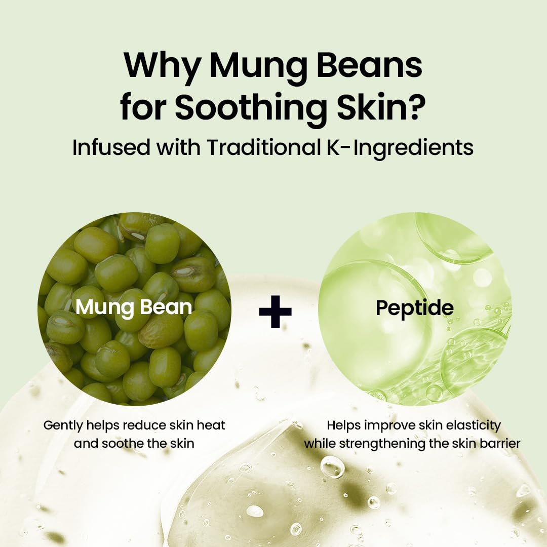 beplain Mung Bean Peptide Soothing Serum | Niacinamide Serum for Instant Soothing & Hydration | Redness & Cooling Pore Care | Skin Elasticity Care - dailyvitalstore
