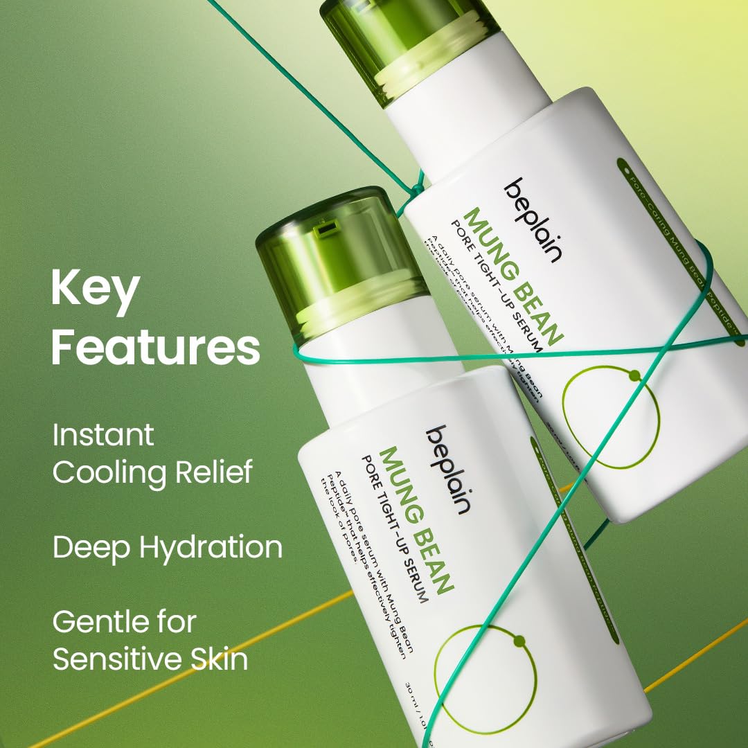 beplain Mung Bean Peptide Soothing Serum | Niacinamide Serum for Instant Soothing & Hydration | Redness & Cooling Pore Care | Skin Elasticity Care - dailyvitalstore