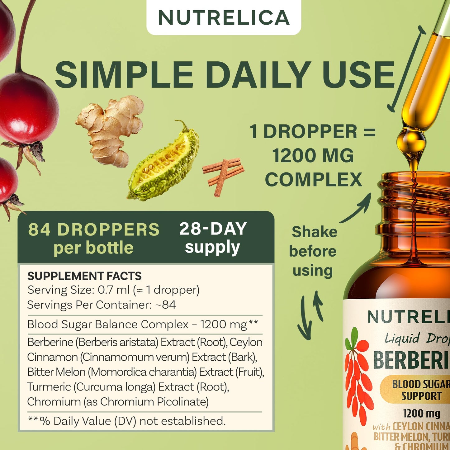 Berberine with Ceylon Cinnamon, Bitter Melon, Turmeric & Chromium – Blood Sugar Balance & Glucose Metabolism - dailyvitalstore