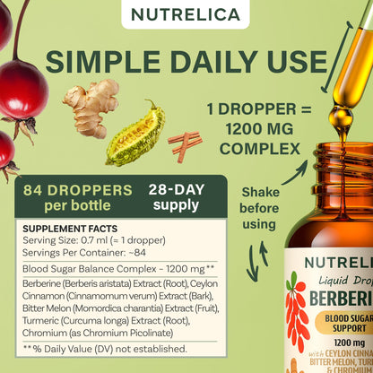 Berberine with Ceylon Cinnamon, Bitter Melon, Turmeric & Chromium – Blood Sugar Balance & Glucose Metabolism - dailyvitalstore