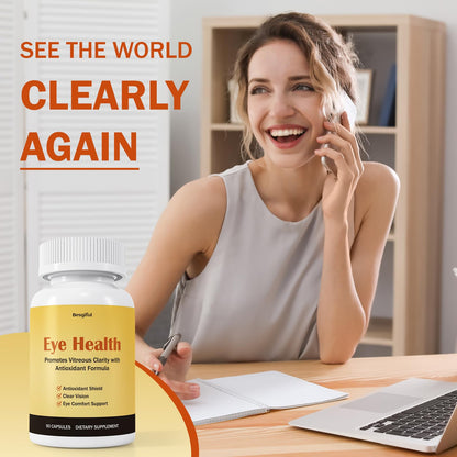 Besgiful Eye Supplement for Vitreous Health, Promotes Clear Vision, Improves Eye Strain & Dryness, Reduces Squiggly Lines, Eye Degeneration, Clear Eye Support, 90 Vegan Capsules - dailyvitalstore