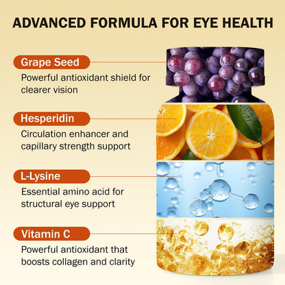 Besgiful Eye Supplement for Vitreous Health, Promotes Clear Vision, Improves Eye Strain & Dryness, Reduces Squiggly Lines, Eye Degeneration, Clear Eye Support, 90 Vegan Capsules - dailyvitalstore