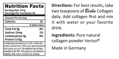 BESHA INC Verisol Collagen Bioactive Peptides (Natural Collagen Powder) Made in Germany - 2 Month Supply - dailyvitalstore