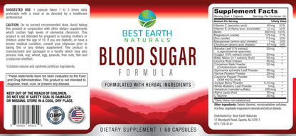 Best Earth Naturals Blood Sugar Formula with Cinnamon, Gymnema Sylvestre, Banaba, Guggul and More 60 Count - dailyvitalstore