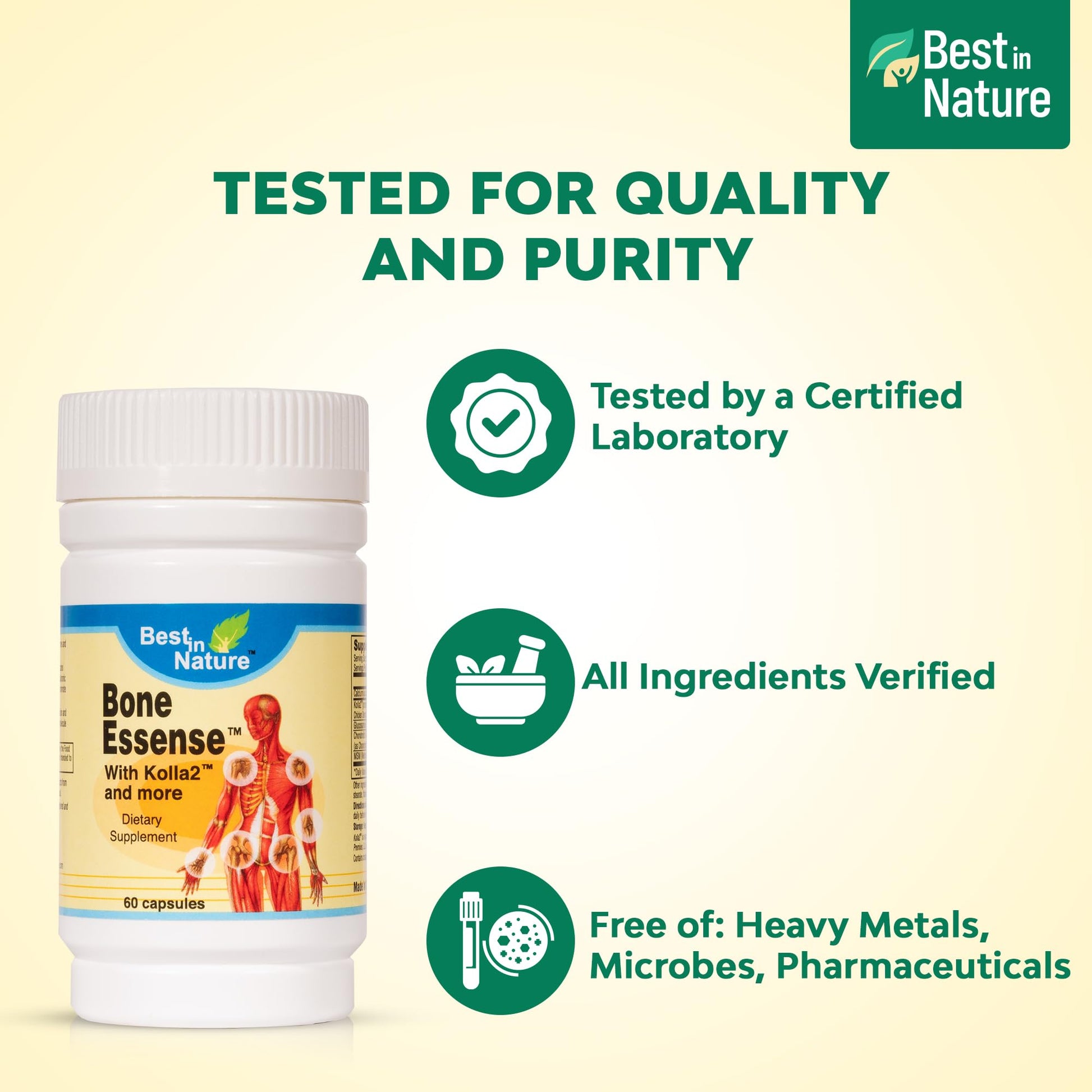Best in Nature Bone Essense with Kolla2 (Type II Collagen) - Bone and Joint Health Supplement. (60 Count) - dailyvitalstore