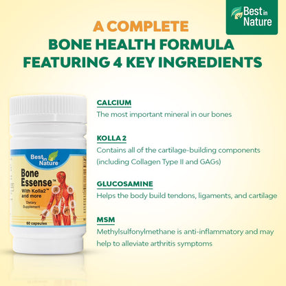 Best in Nature Bone Essense with Kolla2 (Type II Collagen) - Bone and Joint Health Supplement. (60 Count) - dailyvitalstore