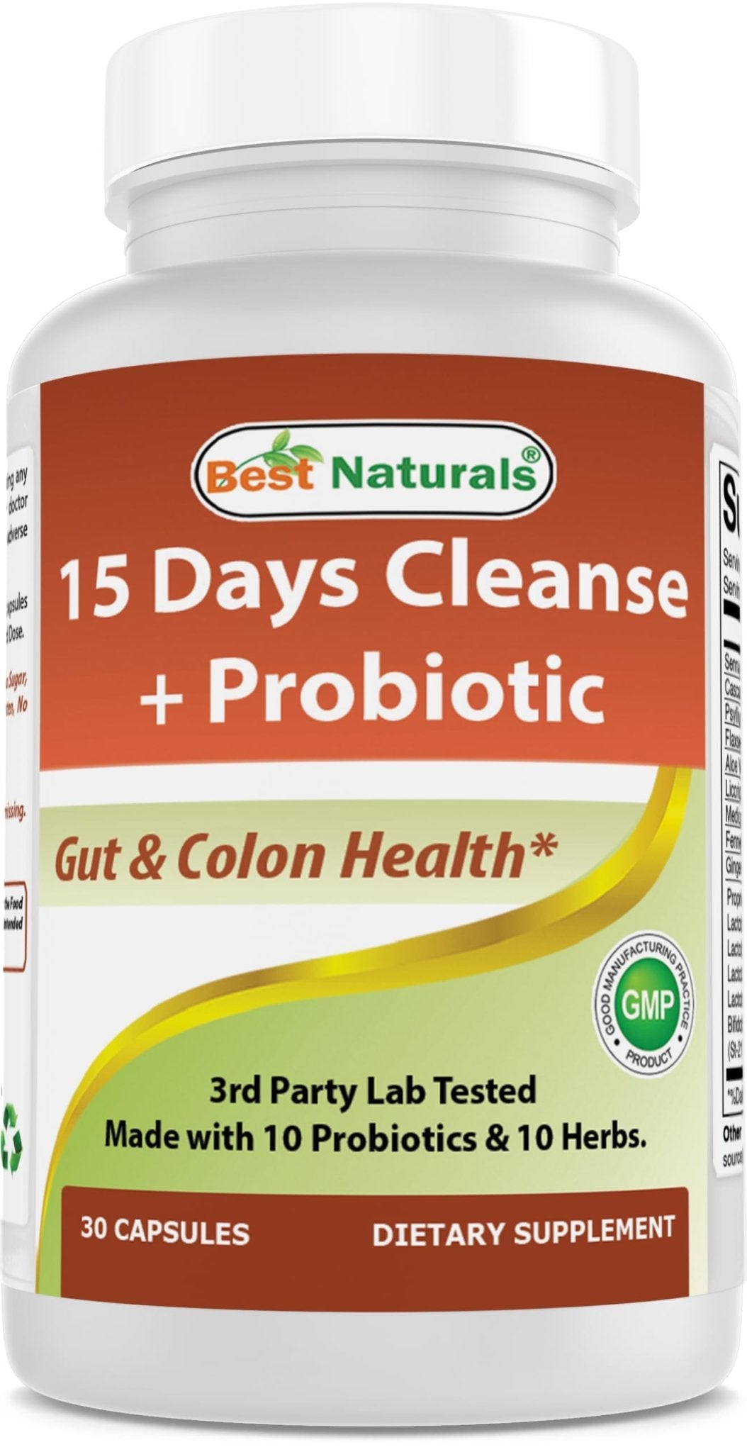 Best Naturals 15 Day Gut & Colon Cleanse + Probiotics for Women & Men with Senna, Cascara Sagrada & Psyllium Husk- 30 Capsules - Non-GMO & Gluten Free. - dailyvitalstore