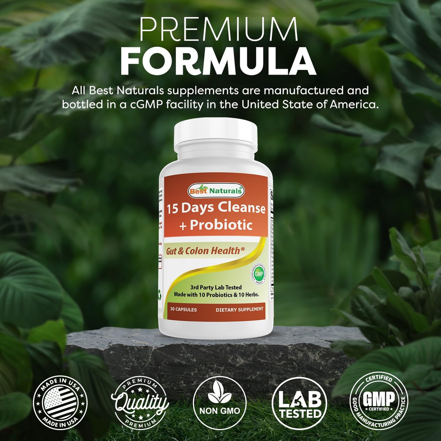 Best Naturals 15 Day Gut & Colon Cleanse + Probiotics for Women & Men with Senna, Cascara Sagrada & Psyllium Husk- 30 Capsules - Non-GMO & Gluten Free. - dailyvitalstore