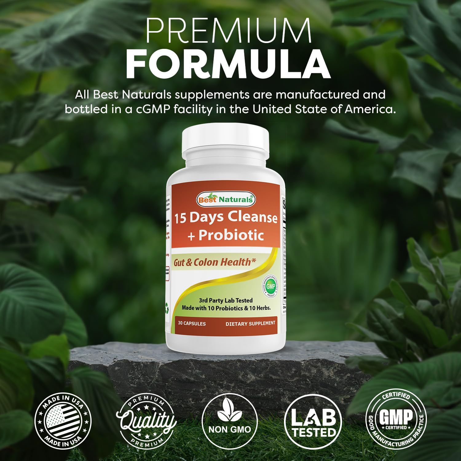 Best Naturals 15 Day Gut & Colon Cleanse + Probiotics for Women & Men with Senna, Cascara Sagrada & Psyllium Husk- 30 Capsules - Non-GMO & Gluten Free. - dailyvitalstore