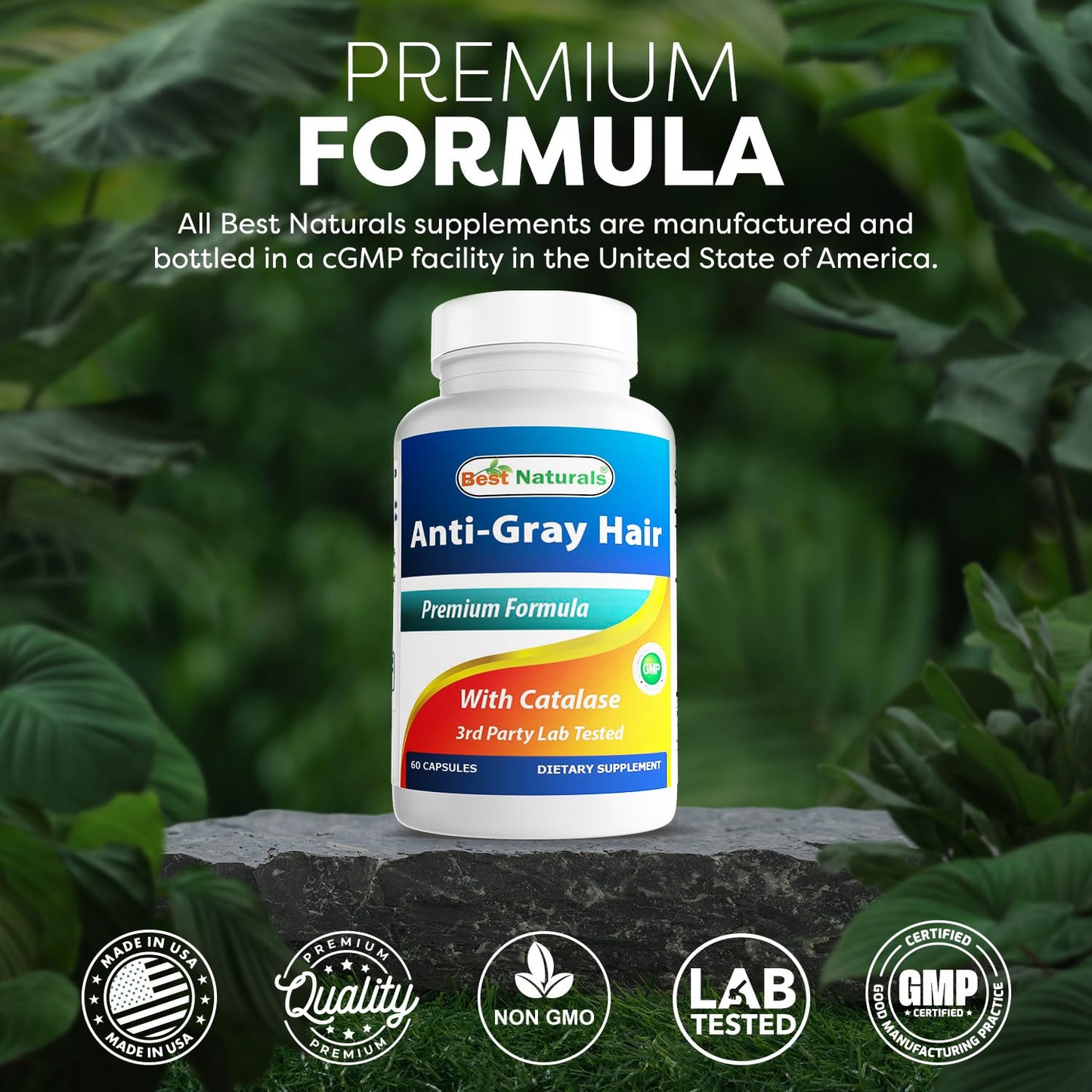 Best Naturals Anti Gray Hair Formula, 60 Count - dailyvitalstore