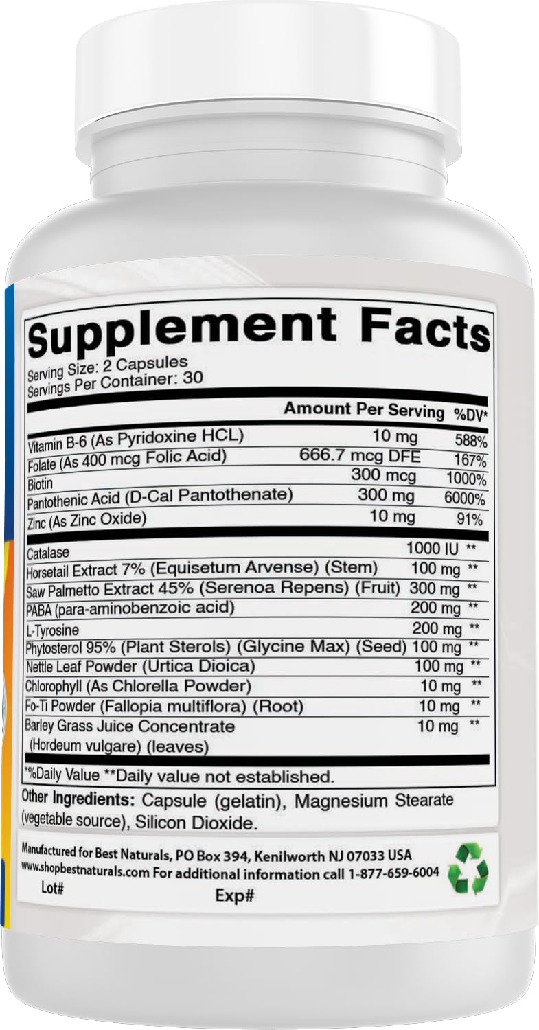 Best Naturals Anti Gray Hair Formula, 60 Count - dailyvitalstore
