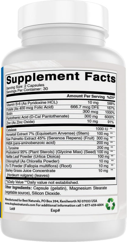 Best Naturals Anti Gray Hair Formula, 60 Count - dailyvitalstore