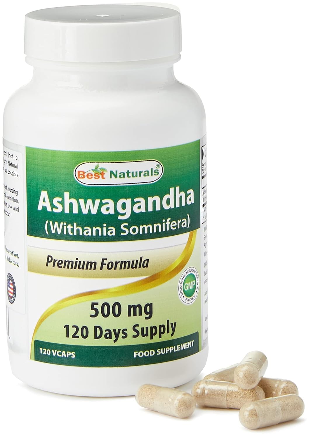 Best Naturals Ashwagandha Capsules for Relaxing Stress and Mood, 500 mg, 120 Count (Packaging may vary) - dailyvitalstore