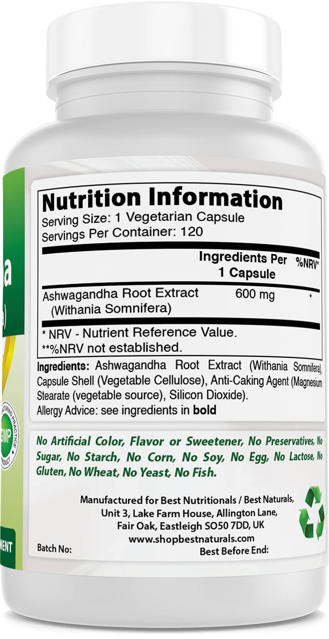 Best Naturals Ashwagandha Capsules for Relaxing Stress and Mood, 500 mg, 120 Count (Packaging may vary) - dailyvitalstore