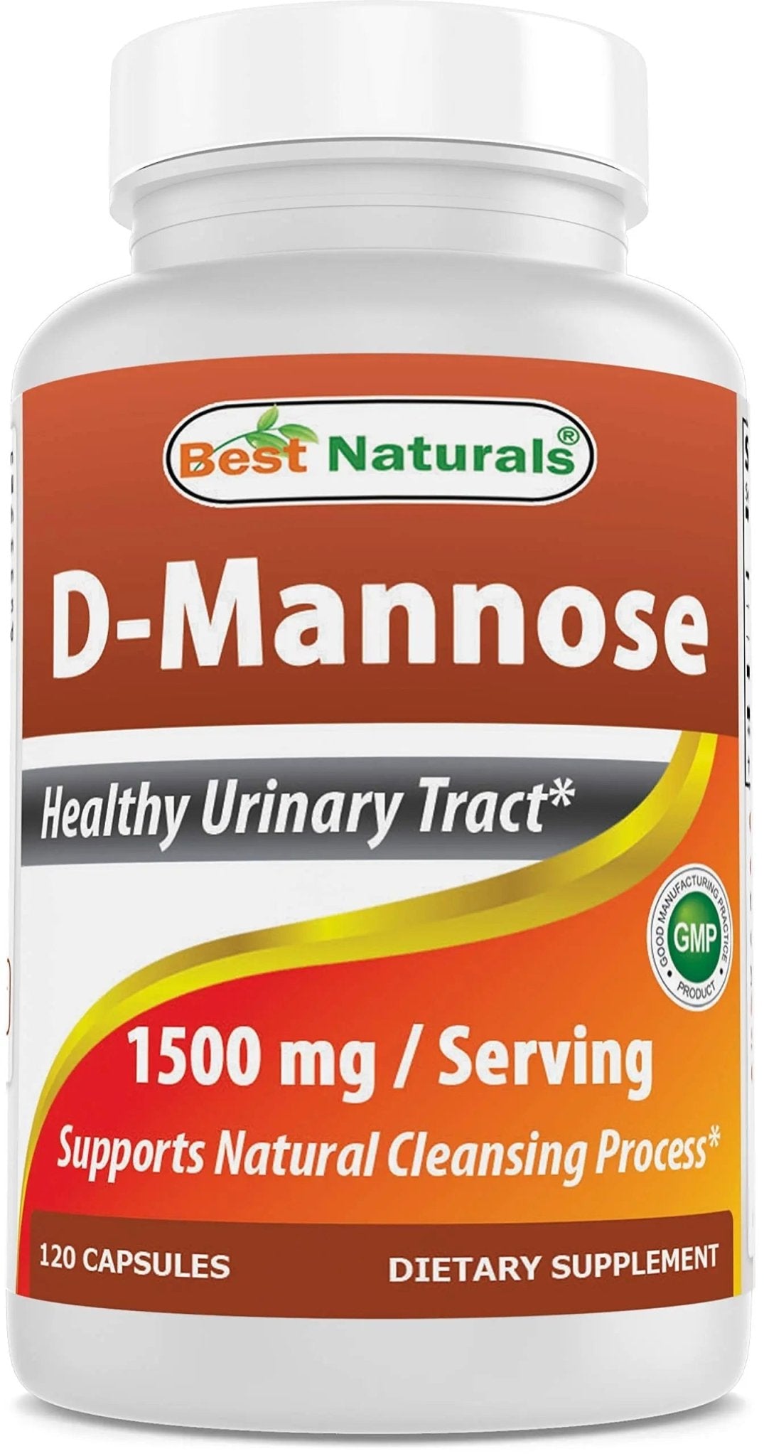 Best Naturals D-Mannose Capsules - Urinary Tract Cleanse Supplement 1500mg/Serving - 120 Count - dailyvitalstore