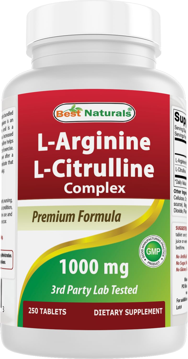 Best Naturals L-Arginine L-Citruline Complex Tablets, 250 Count - dailyvitalstore