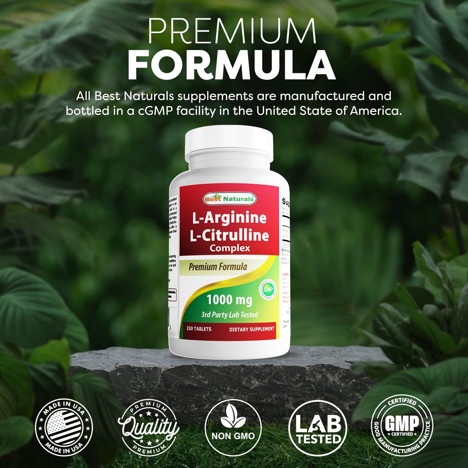 Best Naturals L-Arginine L-Citruline Complex Tablets, 250 Count - dailyvitalstore