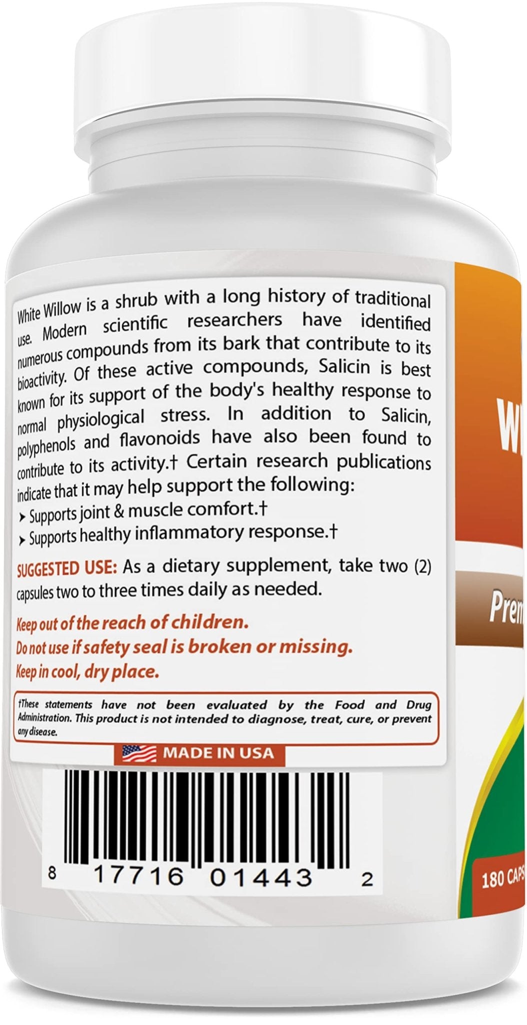 Best Naturals White Willow Bark 400 mg 180 Capsules (180 Count (Pack of 2)) - dailyvitalstore