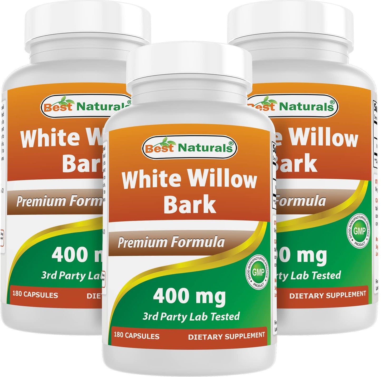 Best Naturals White Willow Bark 400 mg 180 Capsules (180 Count (Pack of 3)) - dailyvitalstore