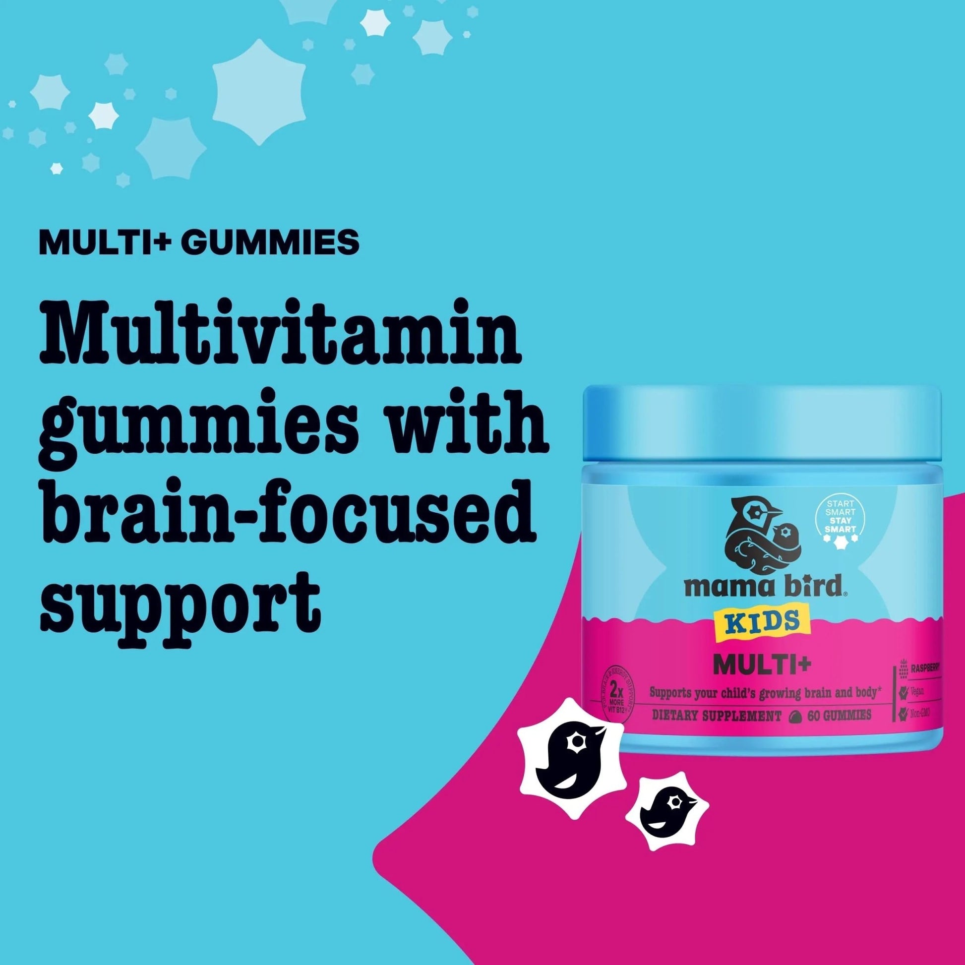 Best Nest Wellness Multi Plus Gummies - Brain Health Support Supplement with Methylated Vitamins - Chewable Multivitamin for Kids - dailyvitalstore