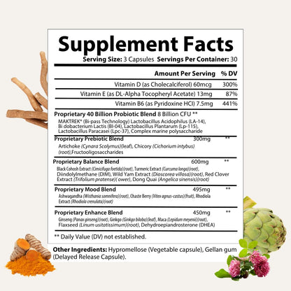 Besti Supplements Daily Perimenopause Support – Probiotic & Prebiotic Blend – Supports Overall Well-Being – 90 Capsules - dailyvitalstore