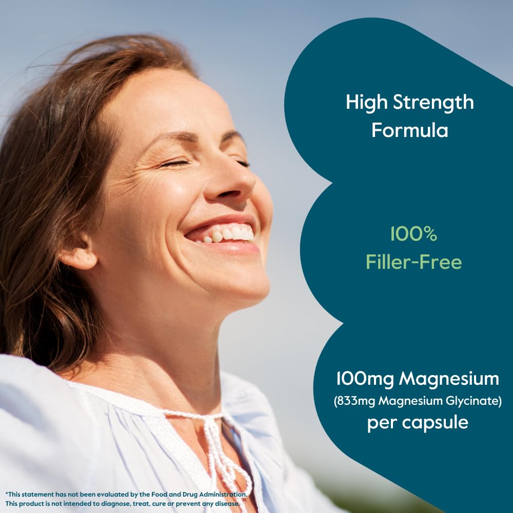 BESTVITE Filler-Free Magnesium Glycinate - 400mg of Magnesium per Serving (240 Veg Caps)- Chelated Bisglycinate for Muscle, Relaxation, Stress & Sleep Support* - For Men & Women - No Stearates - Vegan - dailyvitalstore